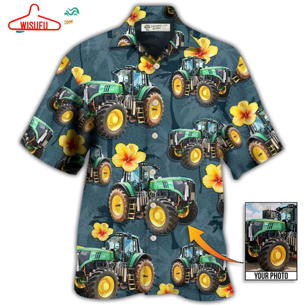 Tractor Lover Tropical Custom Photo Hawaiian Shirt- Wisufu Aloha