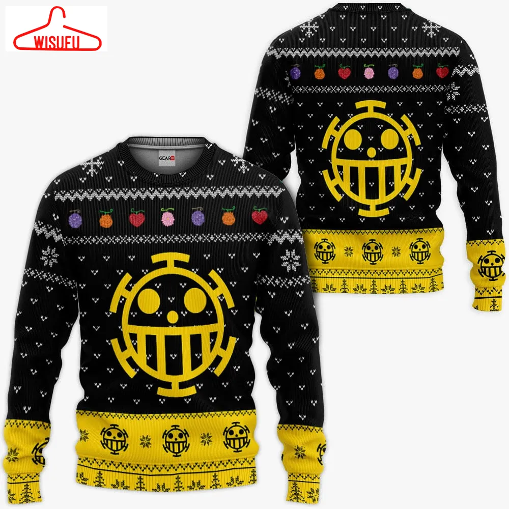 Trafalgar D Law Symbol Ugly Sweater Christmas, Anime Ugly Christmas Sweater Gift For Family