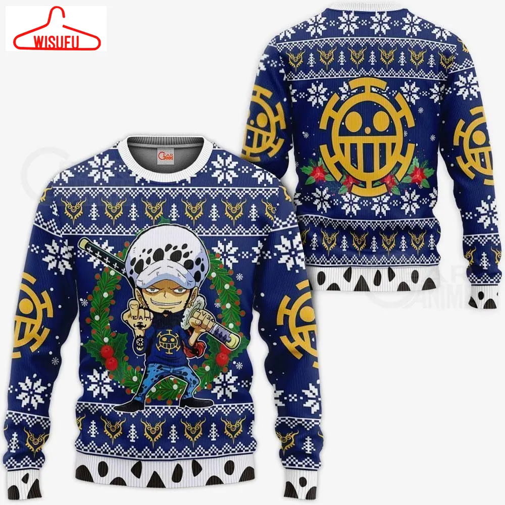 Trafalgar Law Ugly Christmas Sweater Xmas, Anime Ugly Christmas Sweater Gift For Family