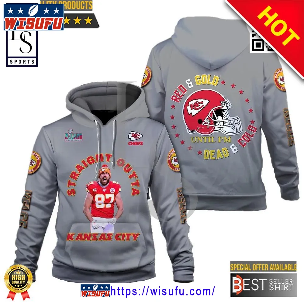 Travis Kelce Red And Gold Kansas City Chiefs Super Bowl Champion Hoodie