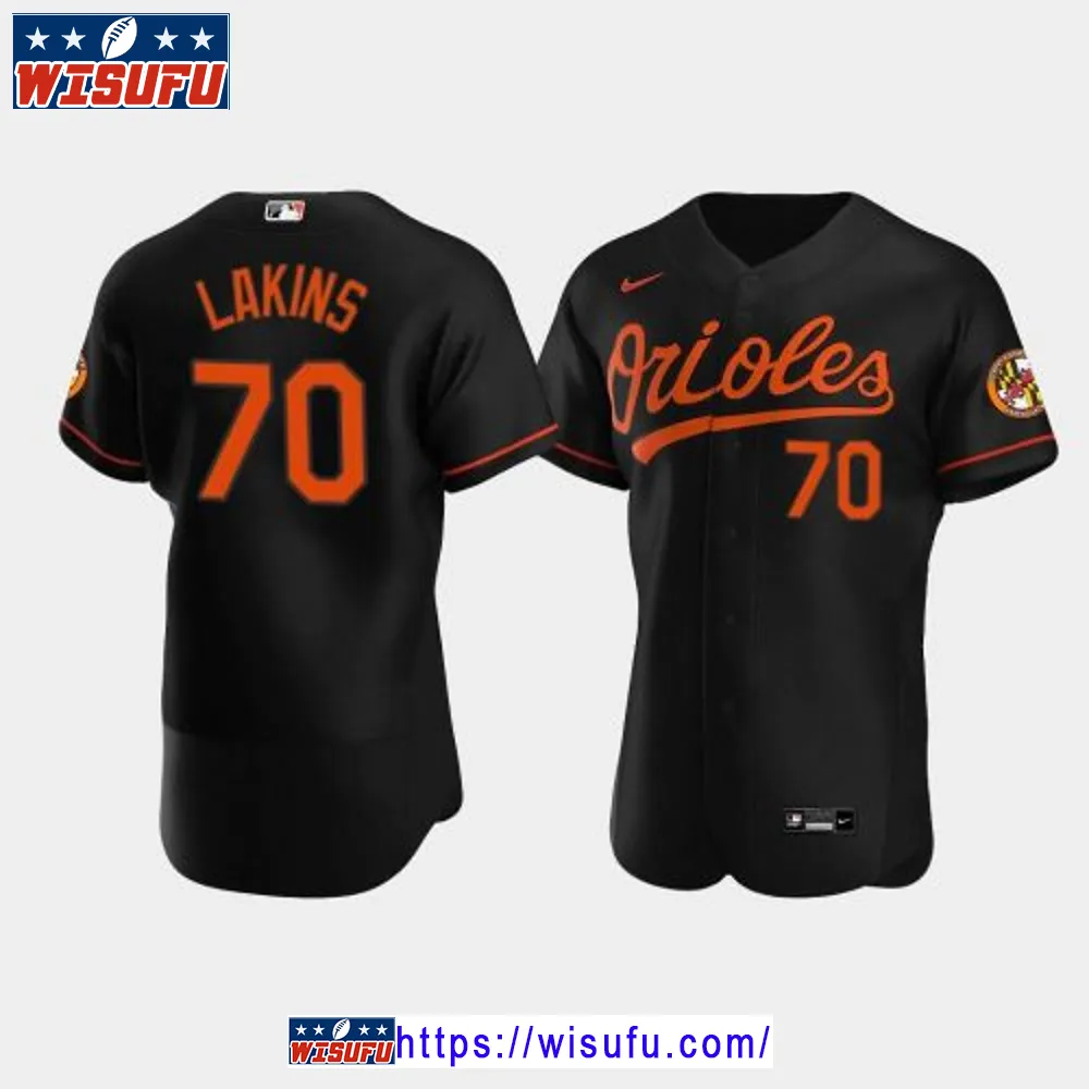 Travis Lakins 70 Baltimore Orioles Black Alternate Jersey Jersey