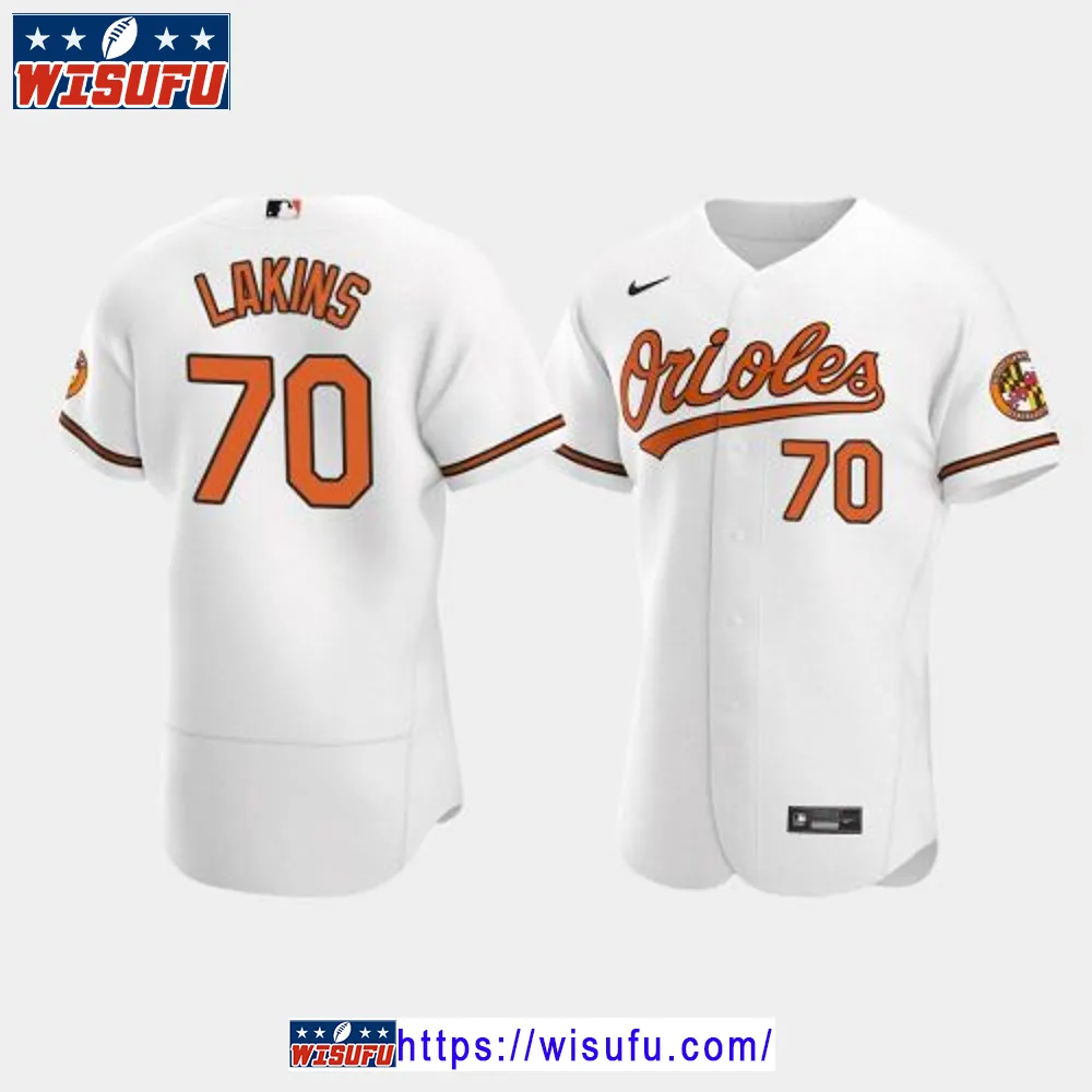 Travis Lakins 70 Baltimore Orioles White Home Jersey Jersey