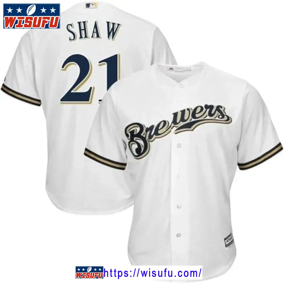 Travis Shaw Milwaukee Brewers Home Official Cool Base Player Jersey - White