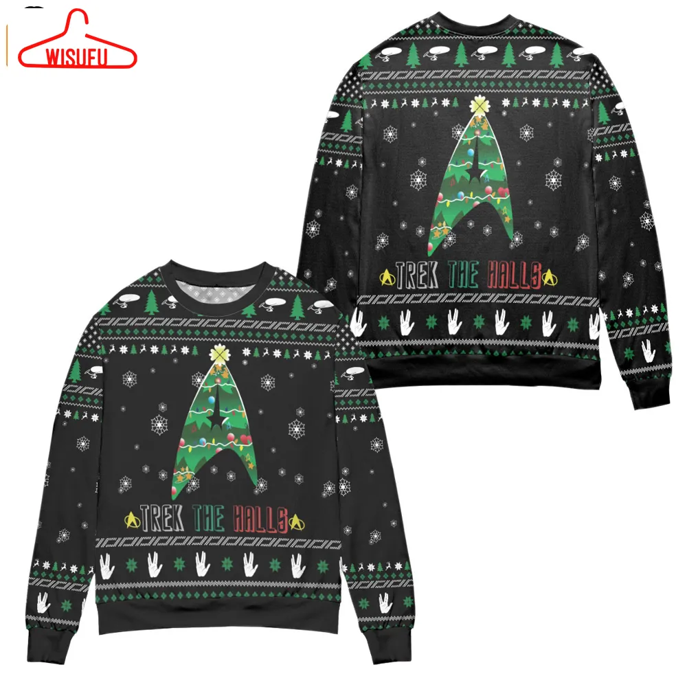 Trek The Halls Star Trek Christmas Tree Ugly Christmas Sweater