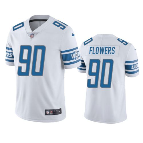 Trey Flowers Detroit Lions 90 White Vapor Jersey