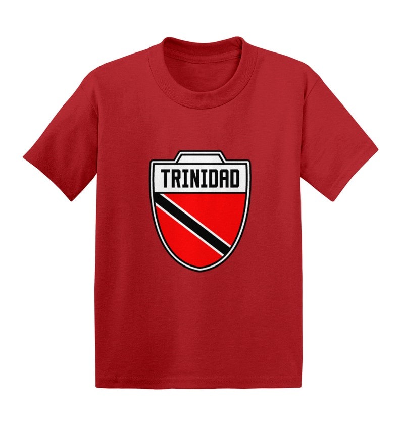 Trinidad Soccer Crest Kid's T-Shirt - Country Pride Proud Heritage Nationality Compete World Competition Represent Futbol Sports