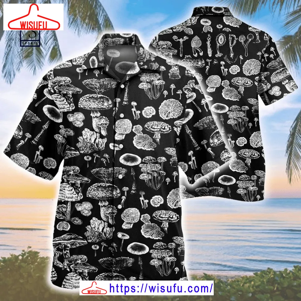 Trippy Mushroom Pattern Hawaiian Shirt, New Fashion Gifts