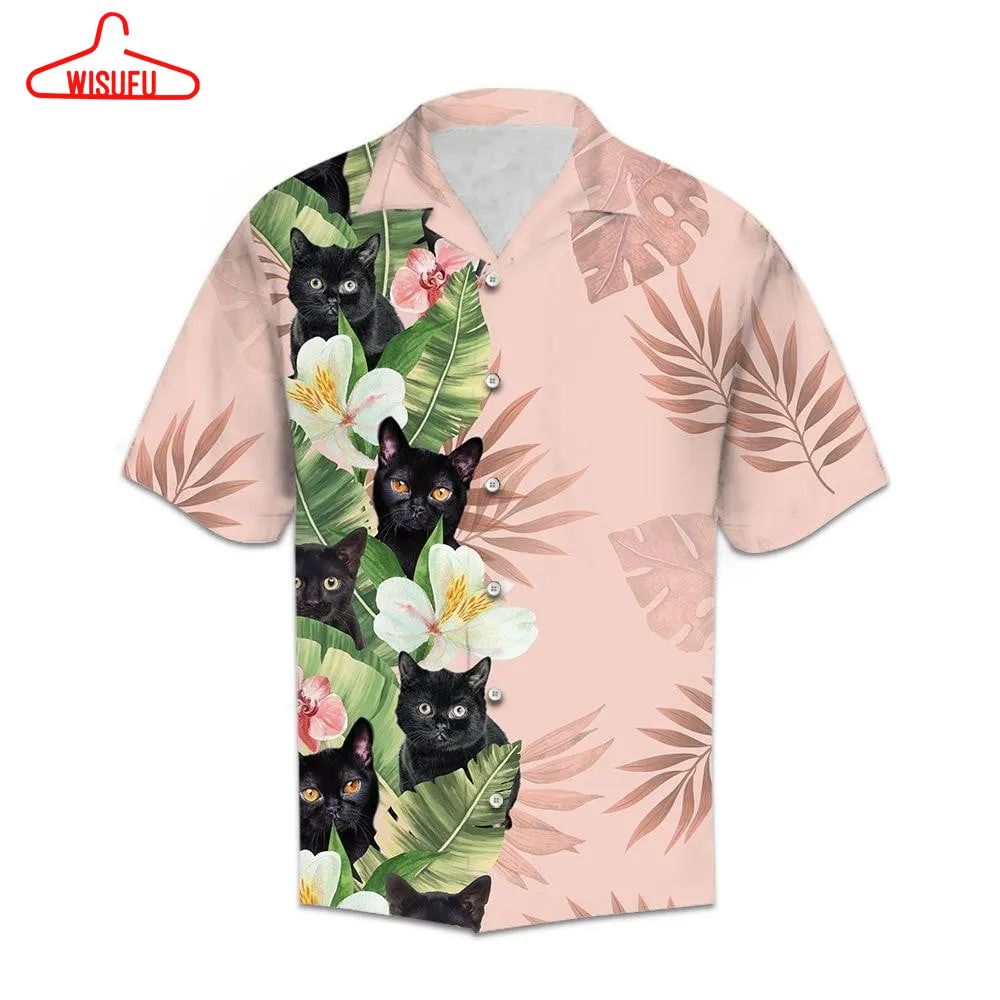 Tropical Black Cat Hawaiian Shirt