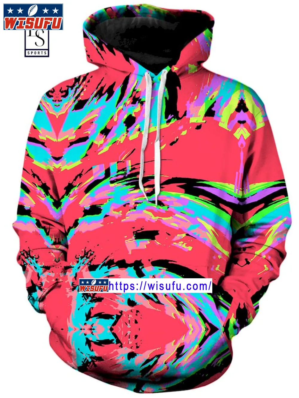 Tropical Coral Glitch Unise-x Hoodie