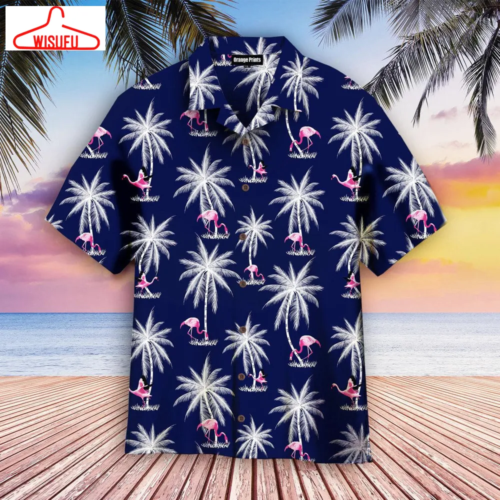 Tropical Flamingo And Palm Tree Hawaiian Shirt