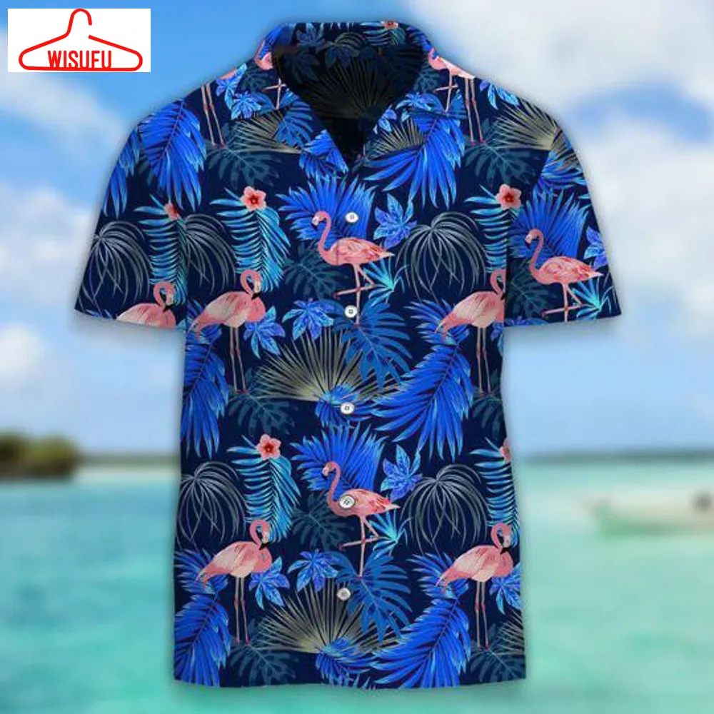 Tropical Flamingo, Leaves Monstera Hawaiian Shirt