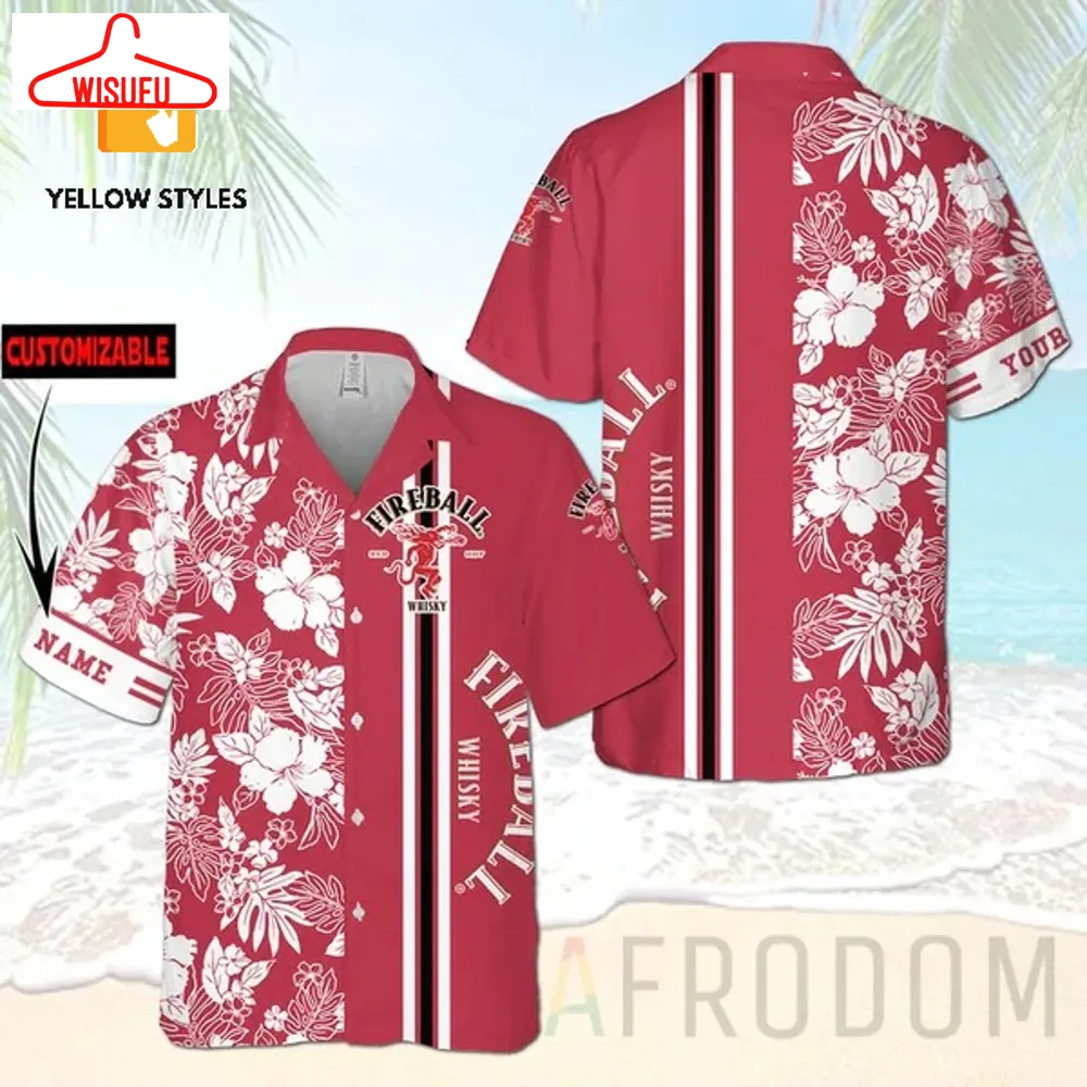 Tropical Hibiscus Fireball Personalized Hawaii Shirt, New Fashion Gifts