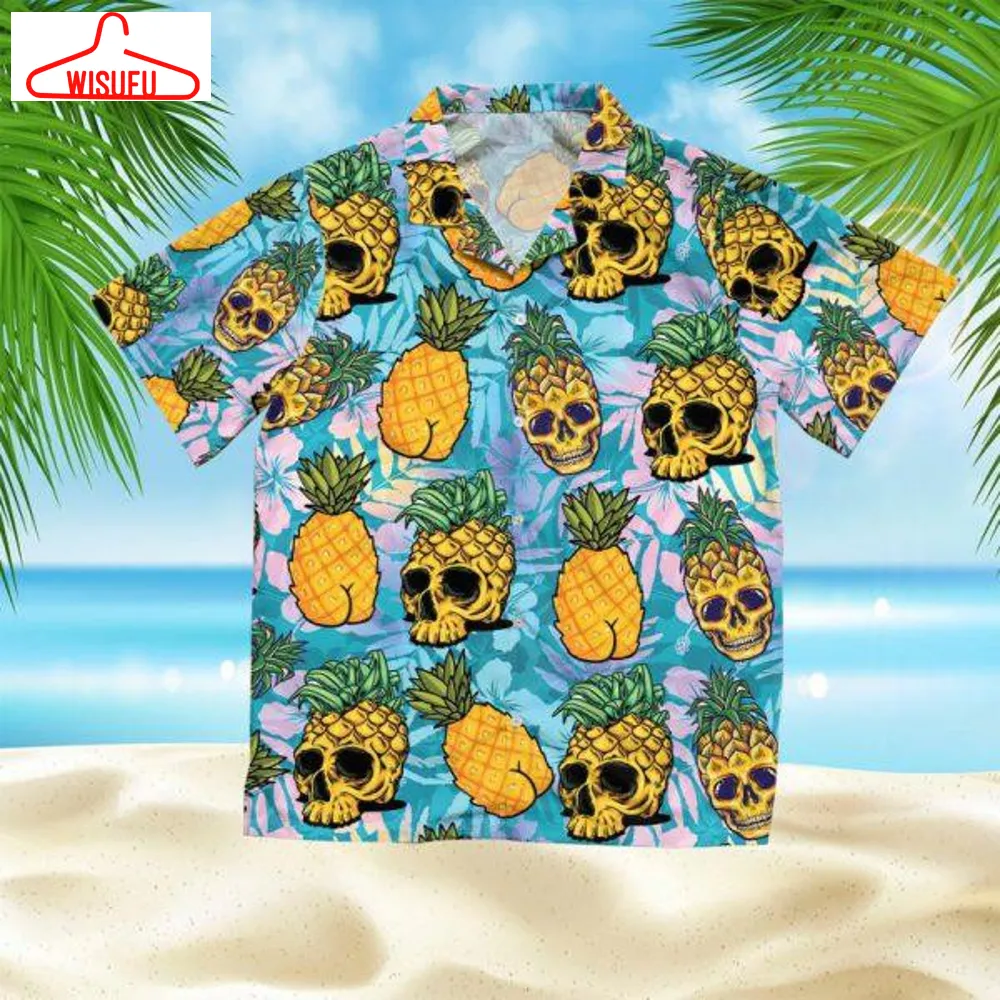 Tropical Pineapple Skull Hawaiian Shirt