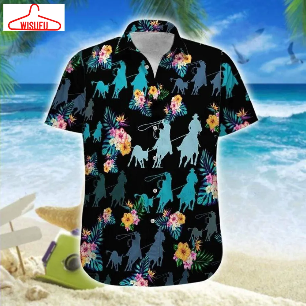 Tropical Team Roping Hawaiian Shirt - For Men & Women - New Winter Fashion Shirt Gift For Family, New Fashion Gifts