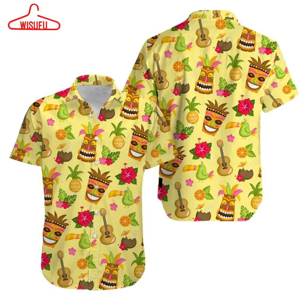 Tropical Tiki Pineapple Aloha Hawaiian Shirts #v, New Hawaiian Holiday Outfits, New Fashion Gifts