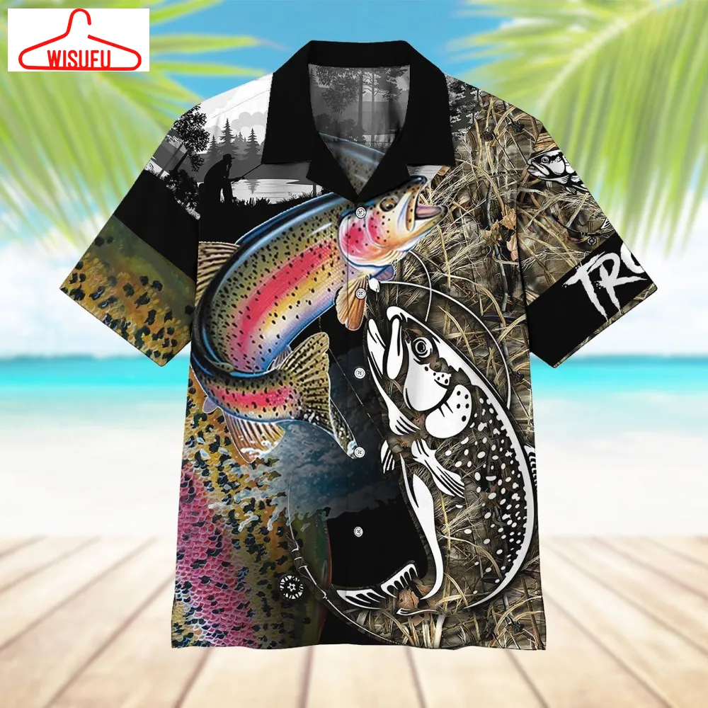 Trout Fish Hawaiian Shirt - For Men & Women - Adult - Hw4154, New Hawaiian Holiday Outfits, New Fashion Gifts