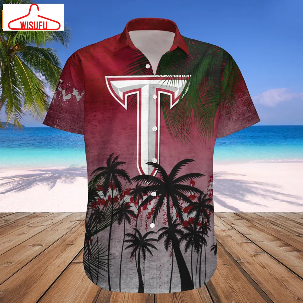 Troy Trojans Coconut Tree Tropical Grunge Hawaiian Shirt, New Fashion Gifts