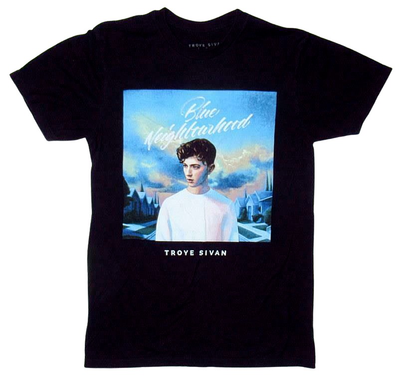 Troye Sivan Blue Neighbourhood Black Album Cover Graphic T Shirt - Small - Pop