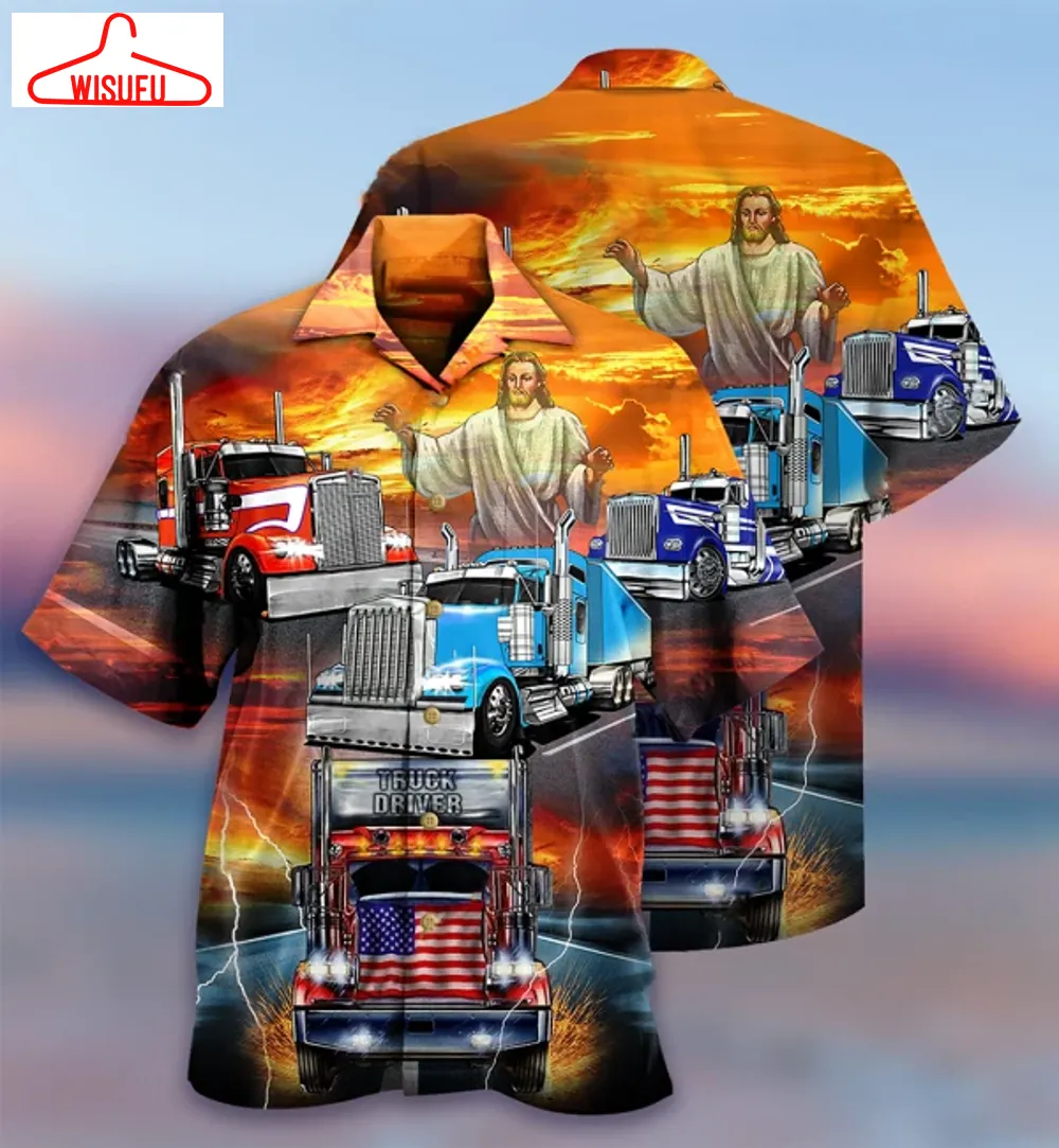 Truck Driver Jesus Bless Hawaiian Shirt