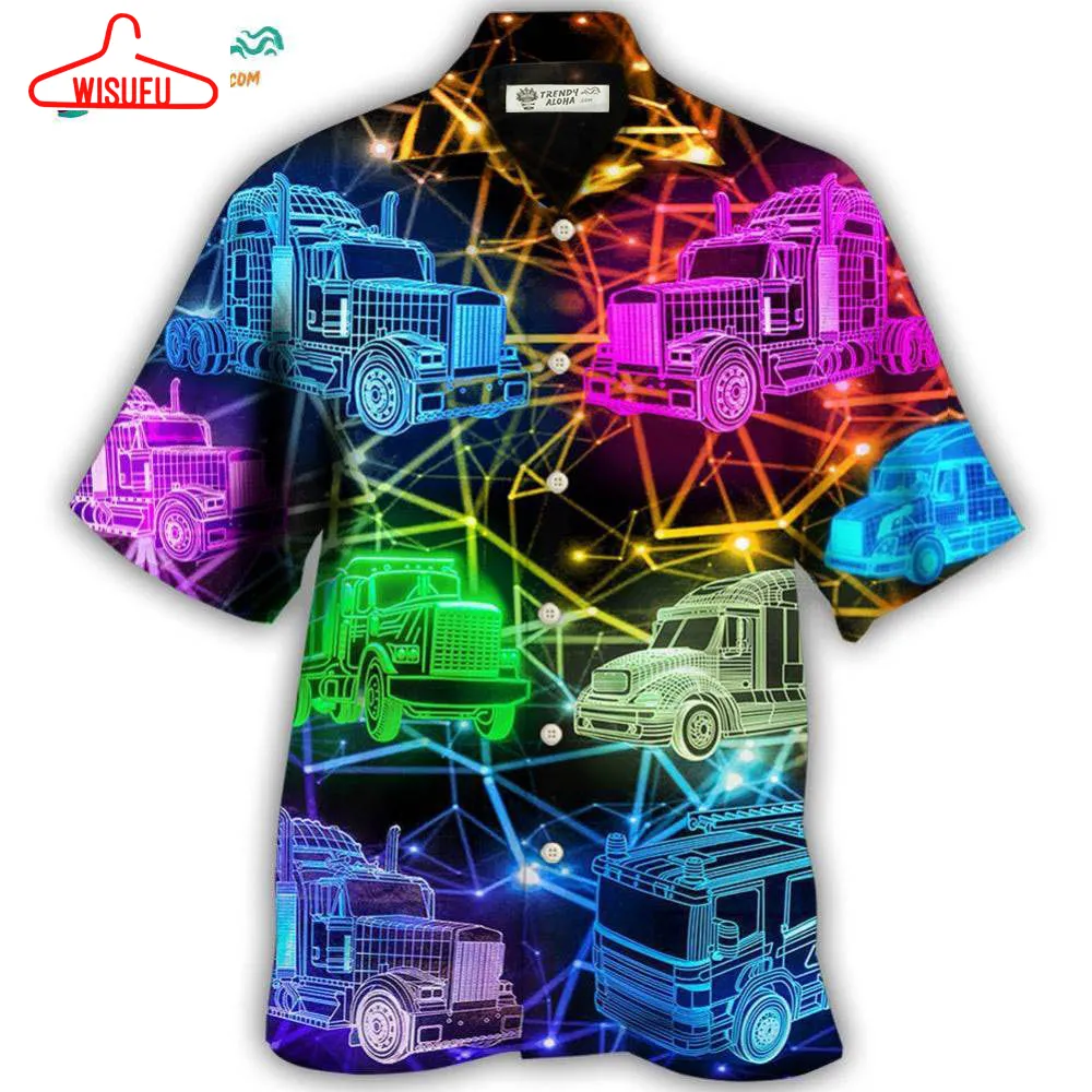 Truck Neon Colorful Style Hawaiian Shirt- Wisufu Aloha