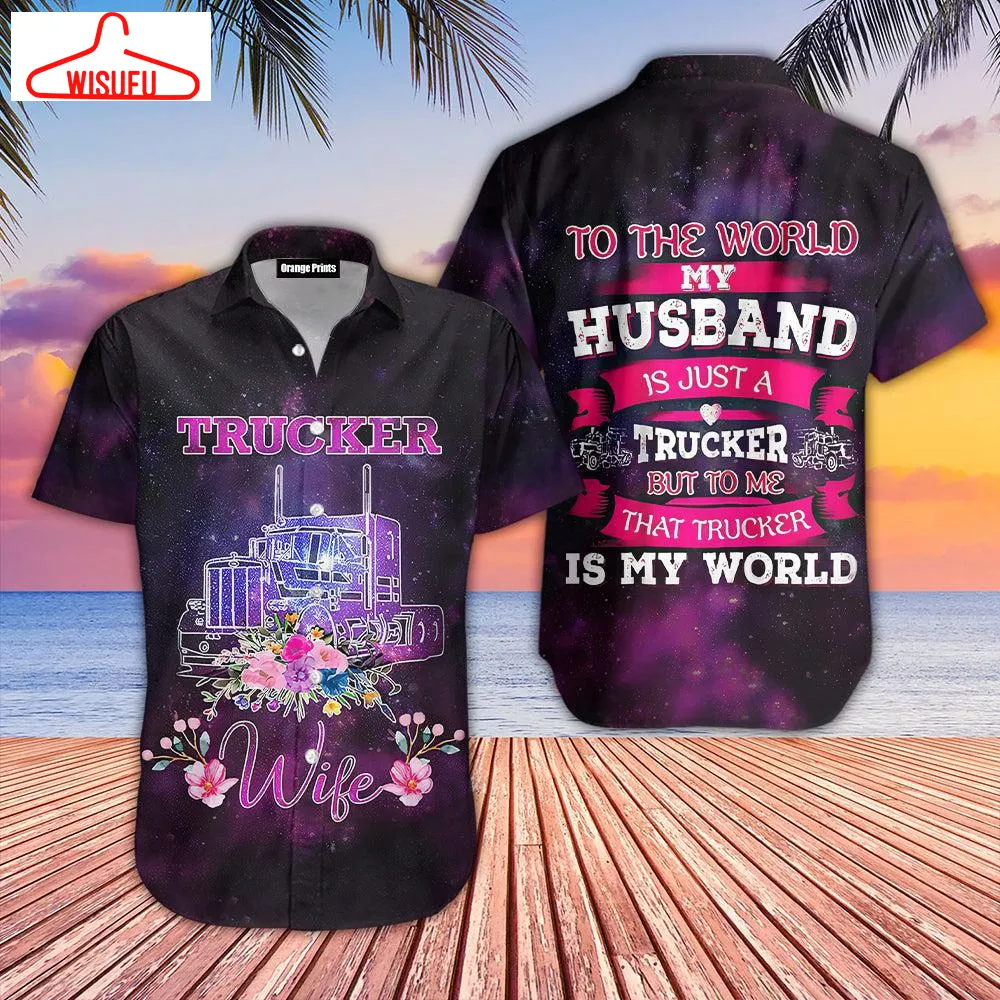 Trucker Wife Purple Hawaiian Shirt - For Men & Women - New Winter Fashion Shirt Gift For Family, New Fashion Gifts Vtbl98802