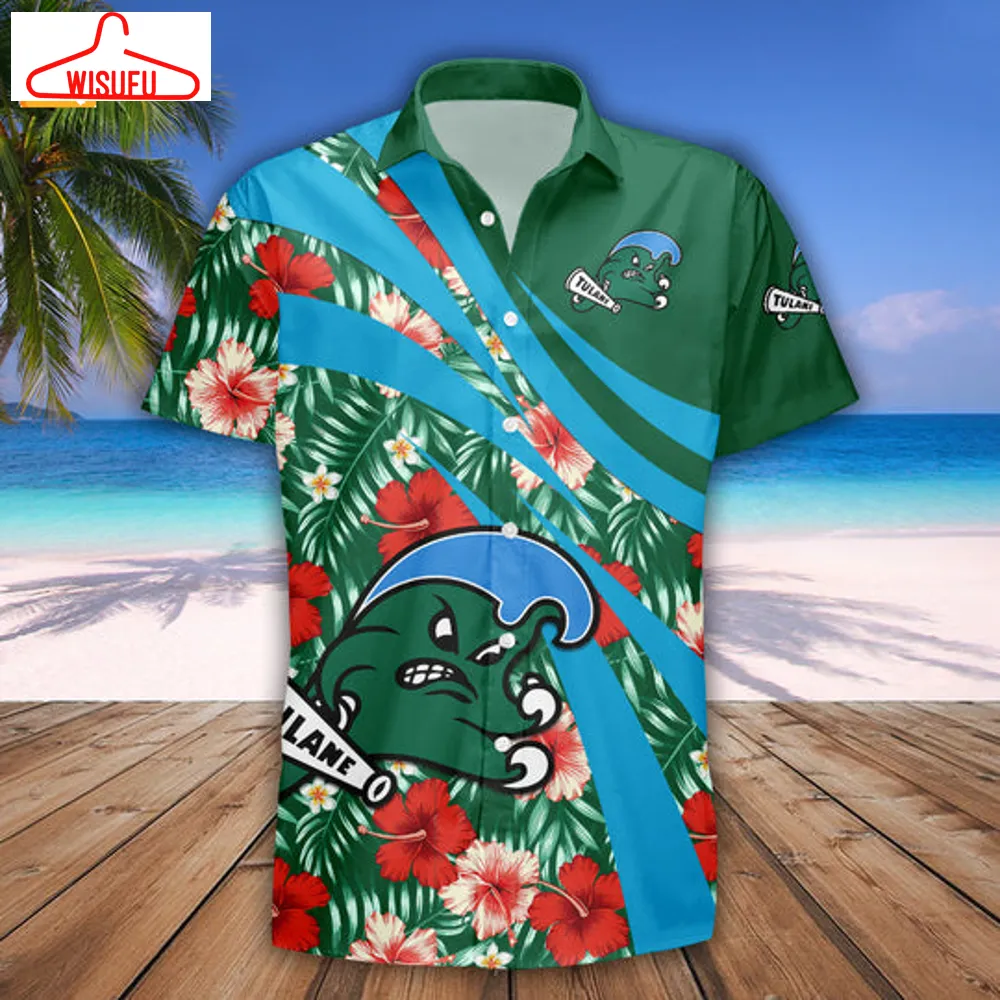 Tulane Green Wave Hibiscus Sport Hawaiian Shirt, New Fashion Gifts