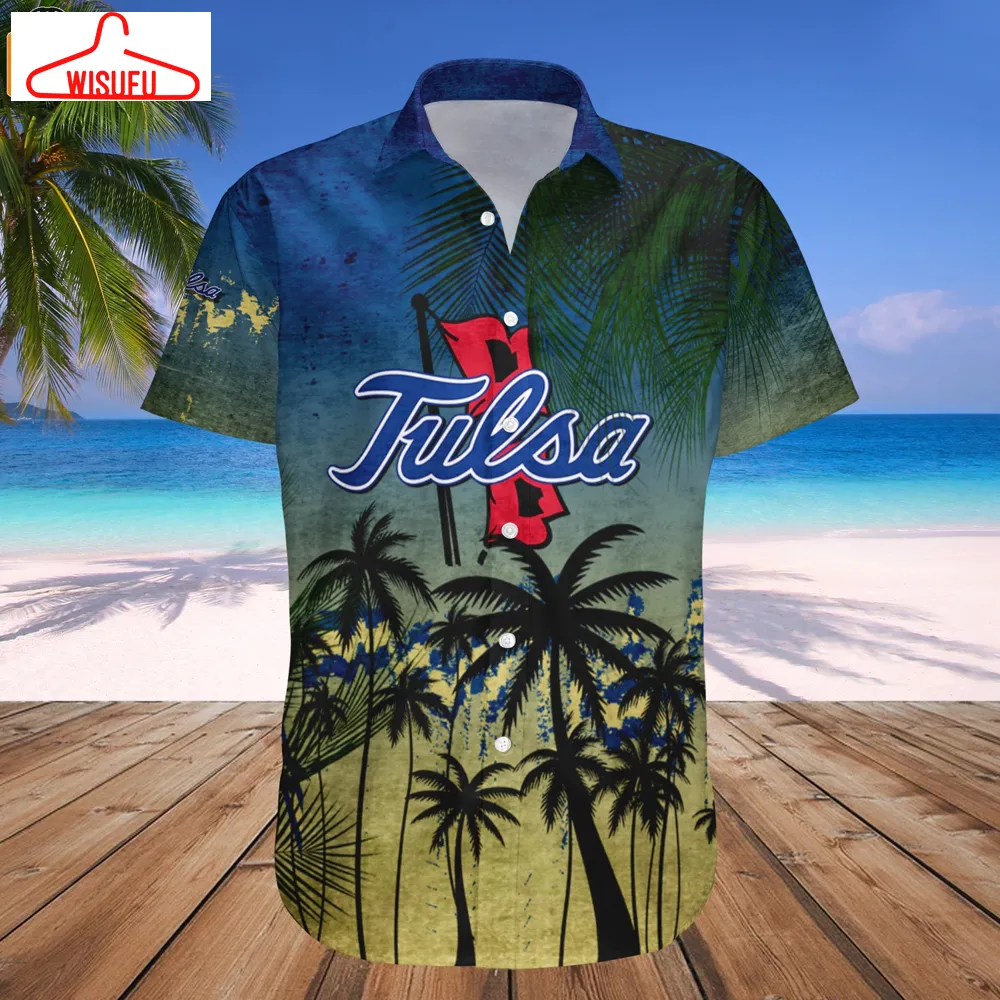 Tulsa Golden Hurricane Coconut Tree Tropical Grunge Hawaiian Shirt, New Fashion Gifts