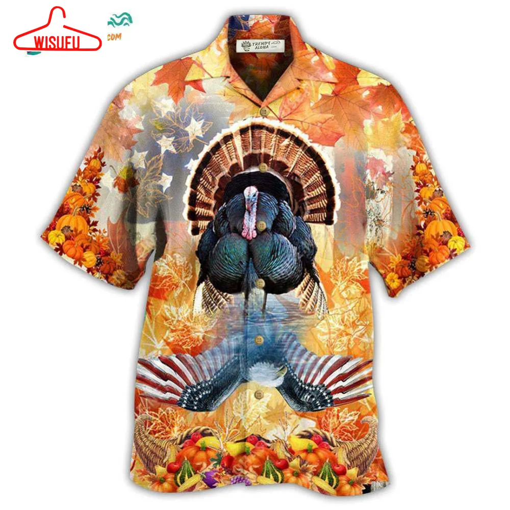 Turkey Love Autumn Love America Hawaiian Shirt- Wisufu Aloha