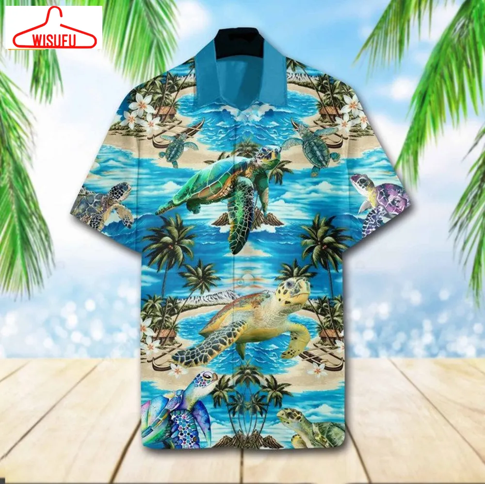 Turtle Beach Coconut Tree Hawaiian Shirt, New Fashion Gifts