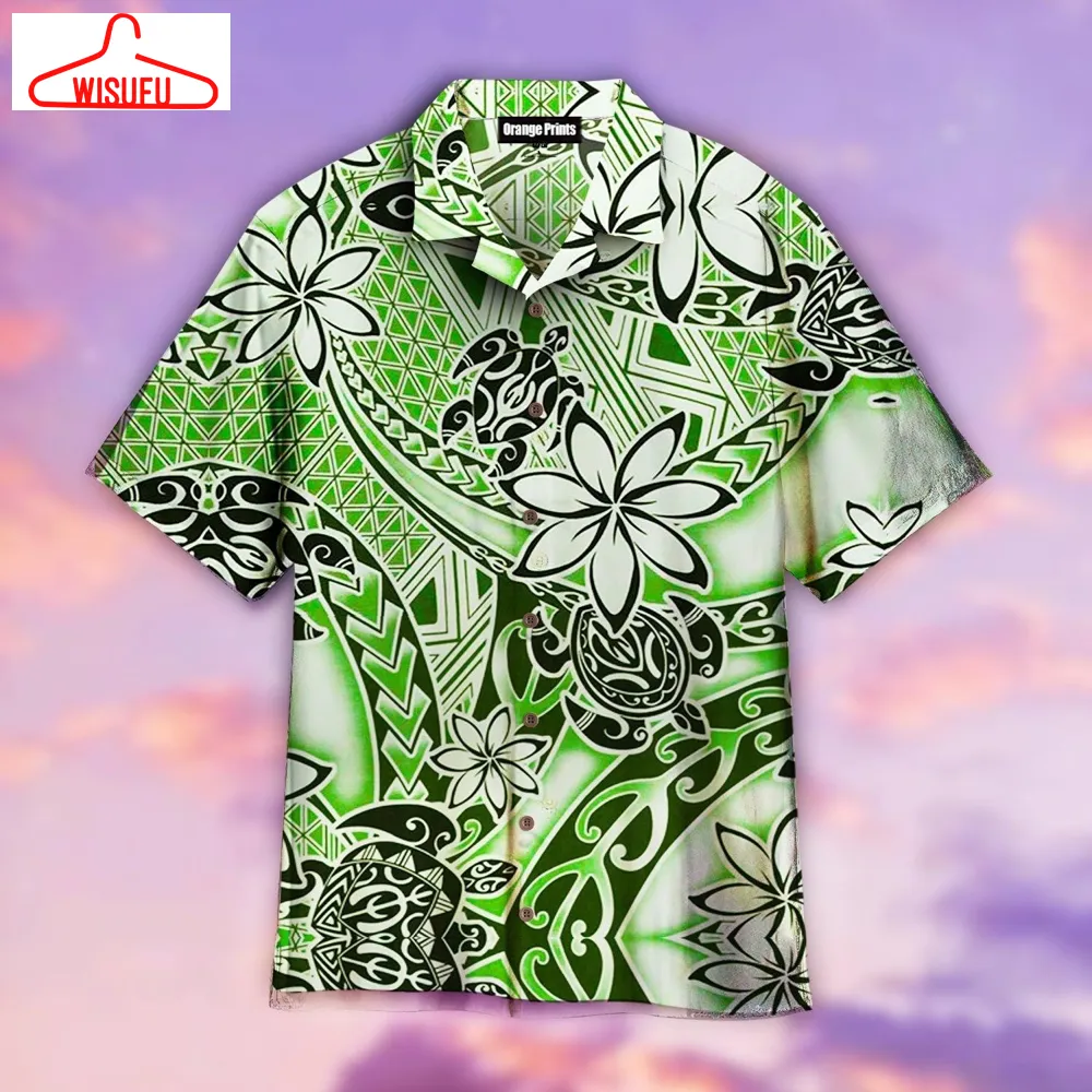 Turtle Hawaii Polynesian Floral Hawaiian Shirt