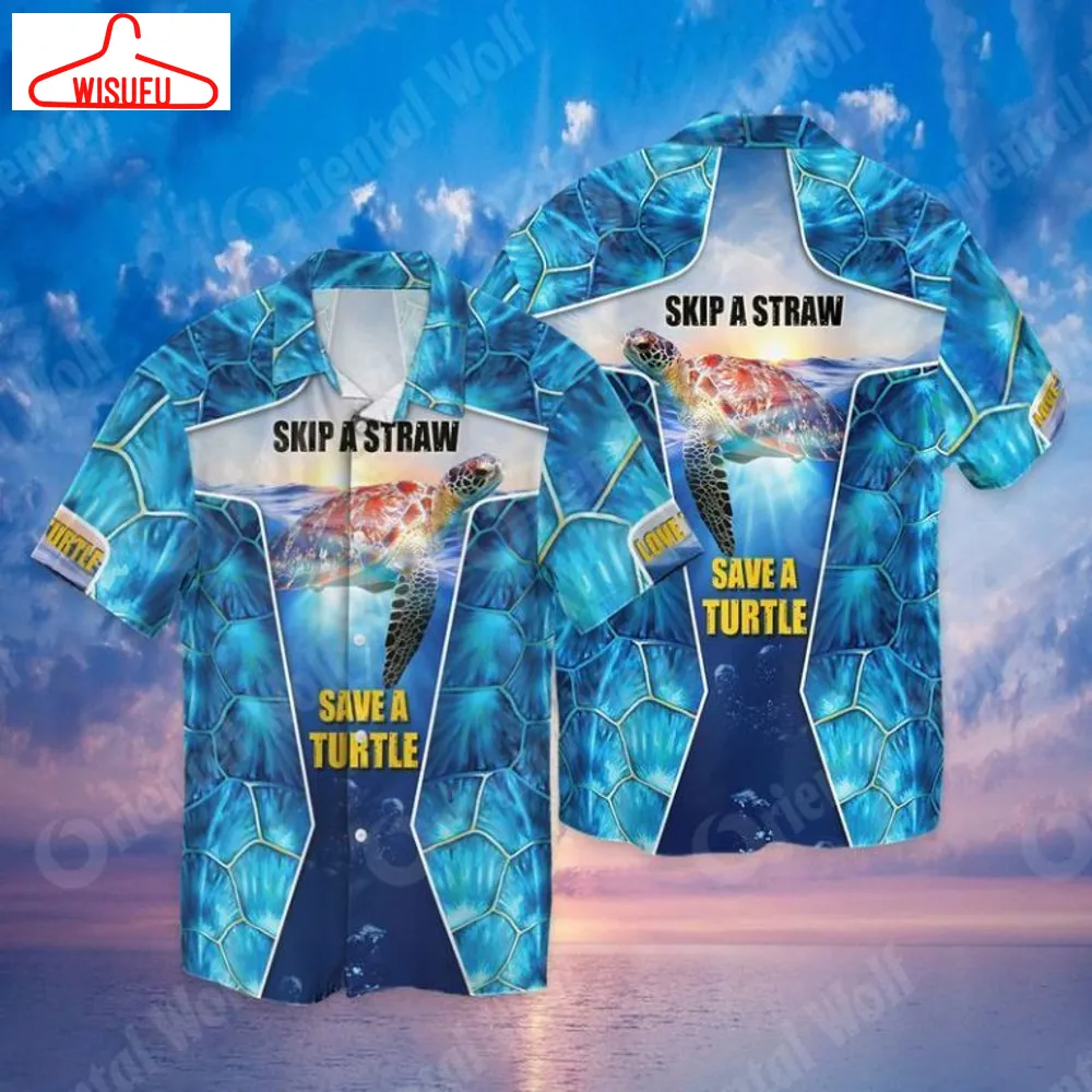 Turtle Ocean Skip A Straw Save A Turtle Hawaiian Shirt