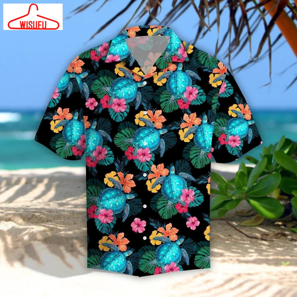 Turtles Hibiscus Tropical Hawaiian Shirt