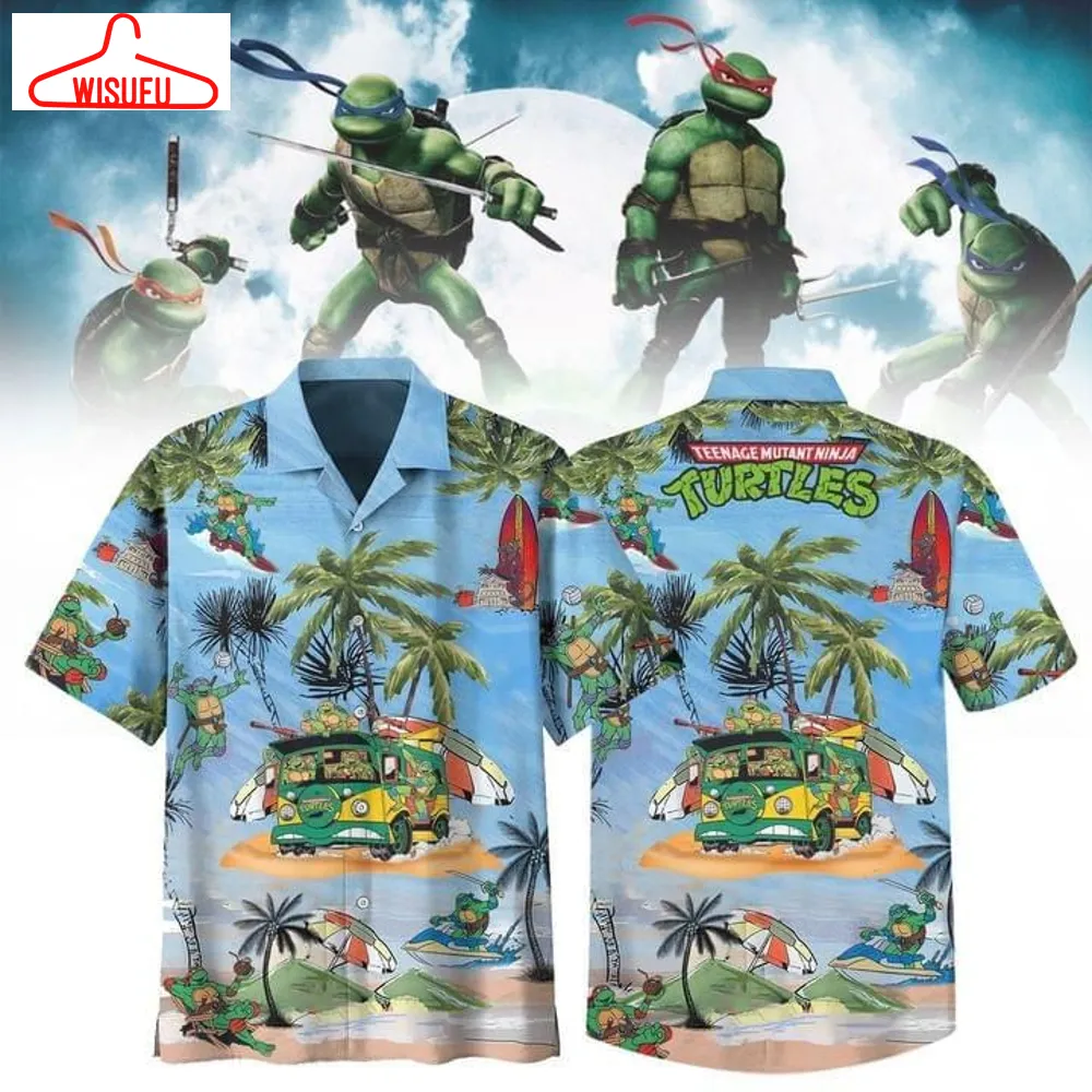 Turtles Teenage Mutant Ninja Print Hawaiian Shirt