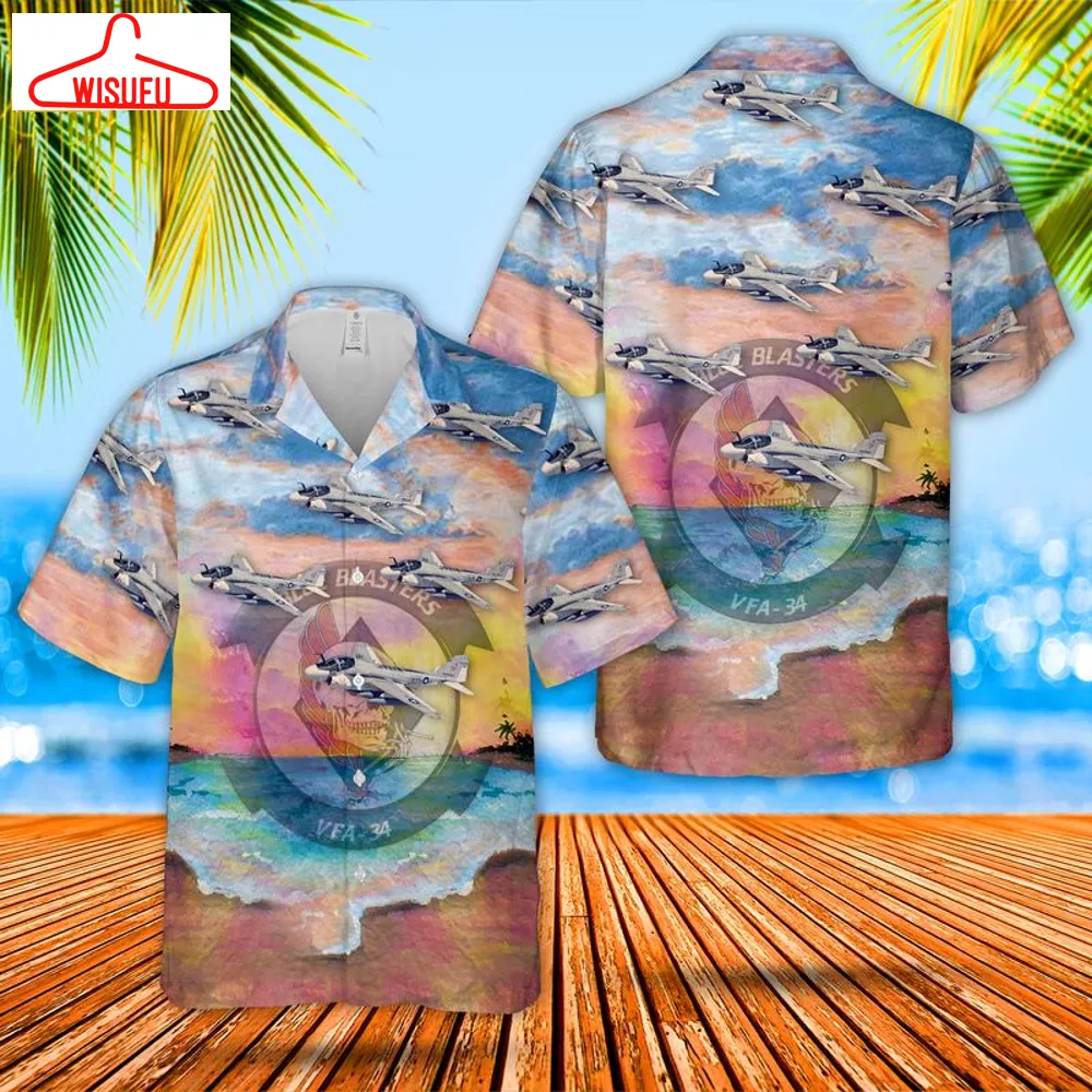 U.s. Navy Grumman Ka-6d Intruder Rom Attack Squadron 34 Blue Blasters Hawaiian Shirt, New Fashion Gifts