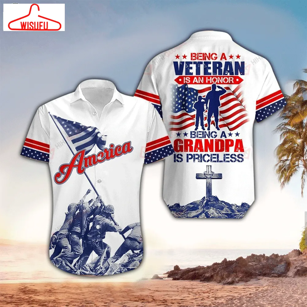 U.s. Veterans Being A Veteran Is An Honor Being A Grandpa Hawaiian Shirt, New Fashion Gifts