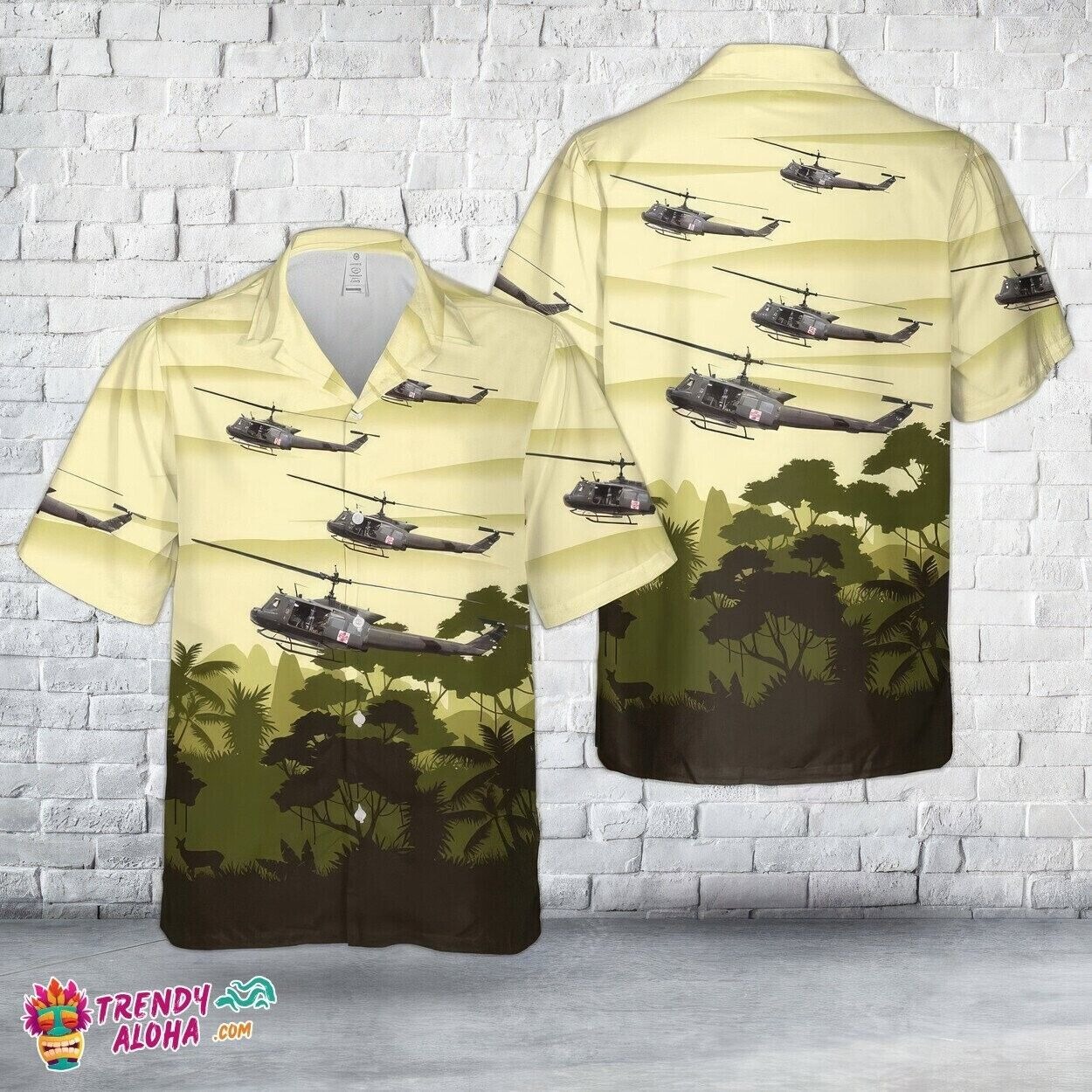 UH-1 Huey Medevac Graphic 3D Hawaiian Shirt, Gift For Men, S-5XL US Size