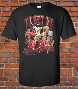 UNLV Runnin' Rebels basketball 90s Style Bootleg Tee NCAA 91 Champs L Johnson