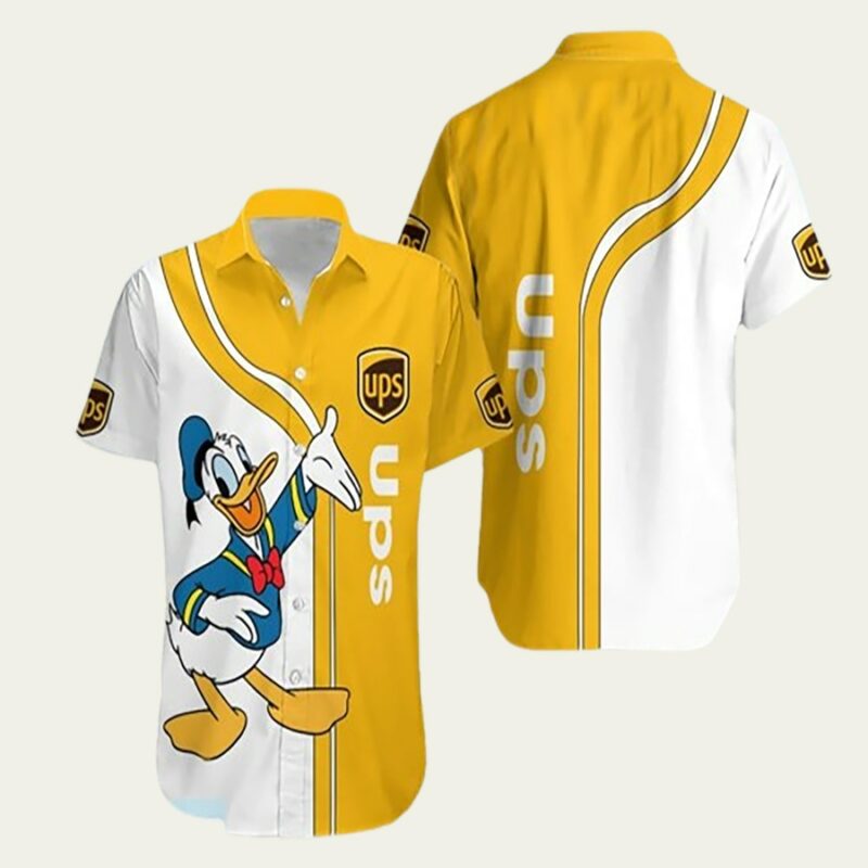 UPS LOGO BRAND DONALD DUCK HAWAIIAN SHIRT