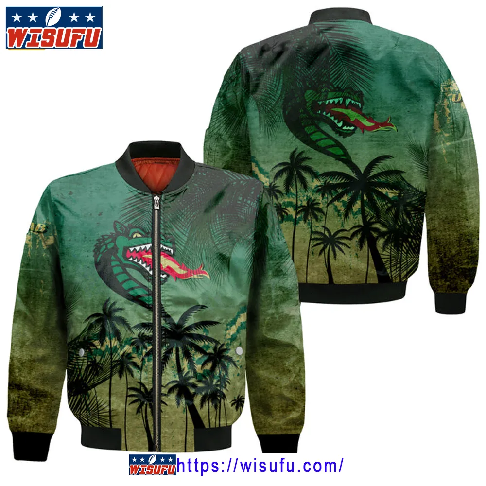 Uab Blazers Coconut Tree Tropical Grunge Bomber Jacket