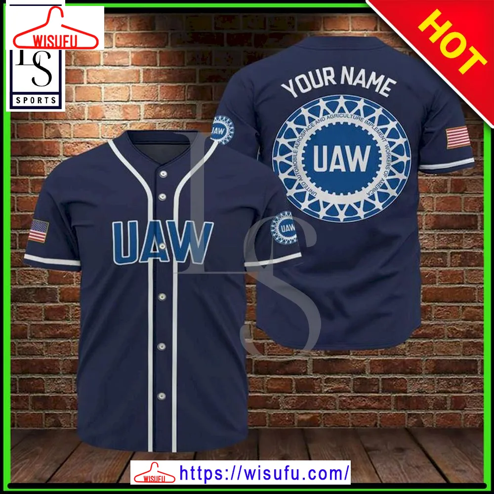 Uaw Custom Name Baseball Jersey, New Fashion Gifts