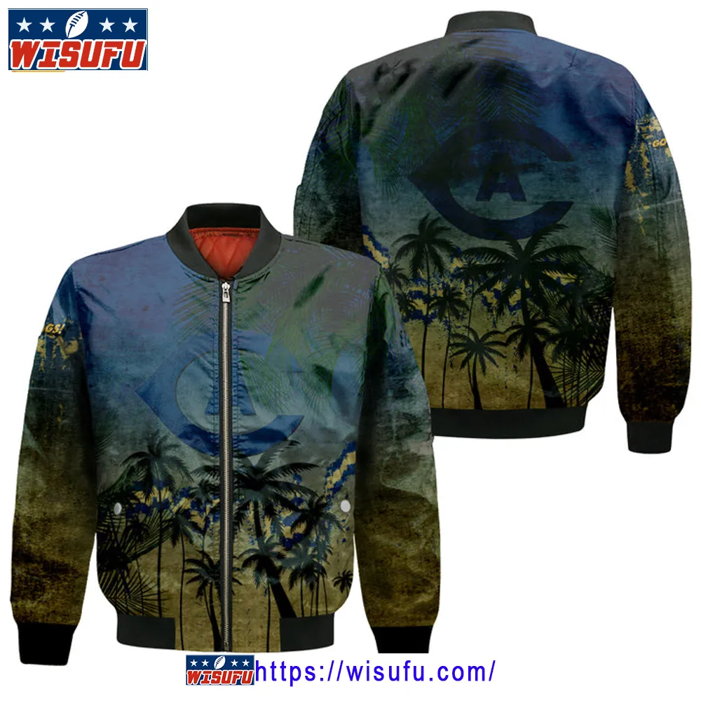 Uc Davis Aggies Coconut Tree Tropical Grunge Bomber Jacket