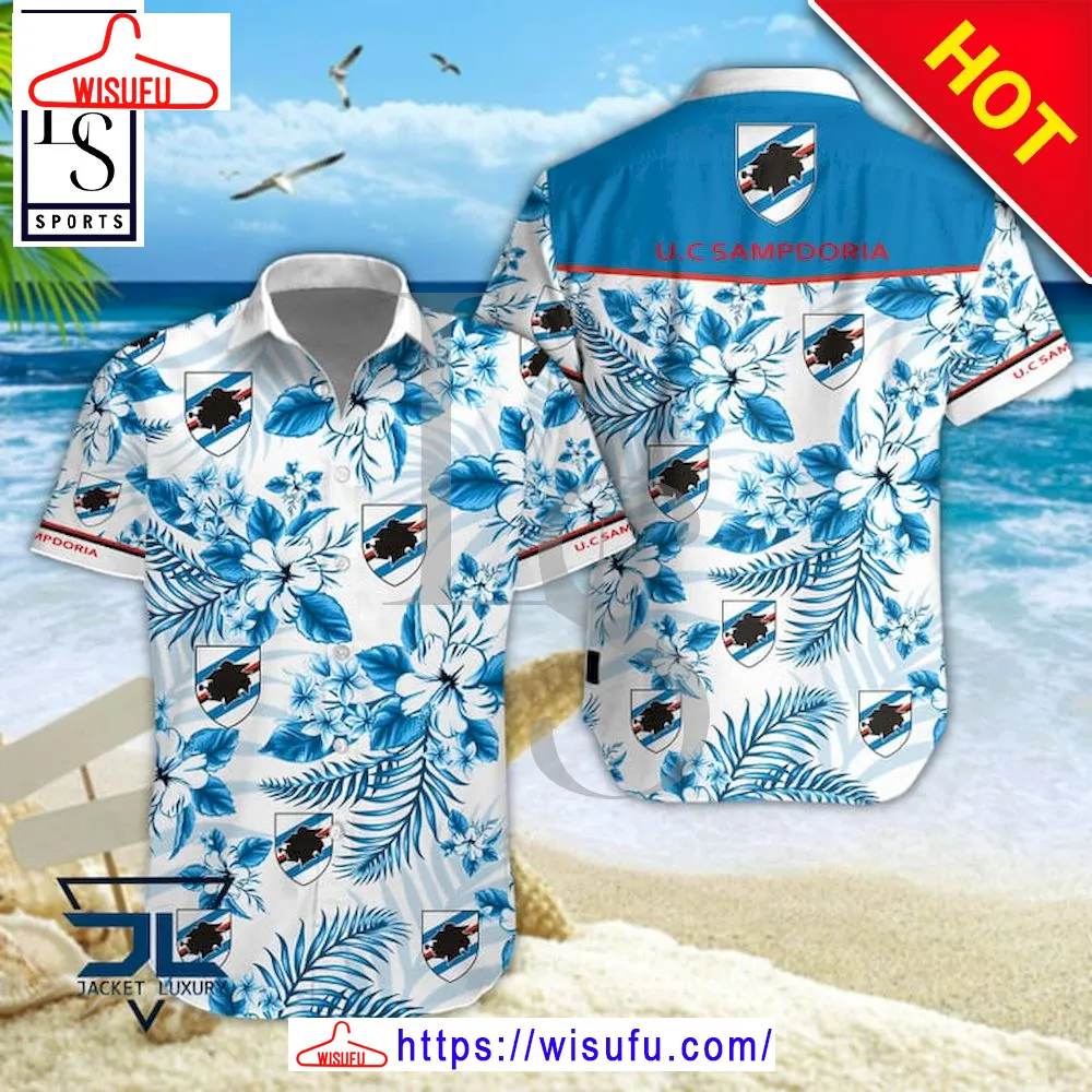 Uc Sampdoria Floral Hawaiian Shirt, New Fashion Gifts