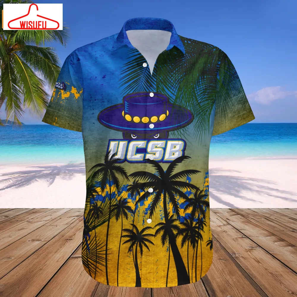 Uc Santa Barbara Gauchos Coconut Tree Tropical Grunge Hawaiian Shirt, New Fashion Gifts