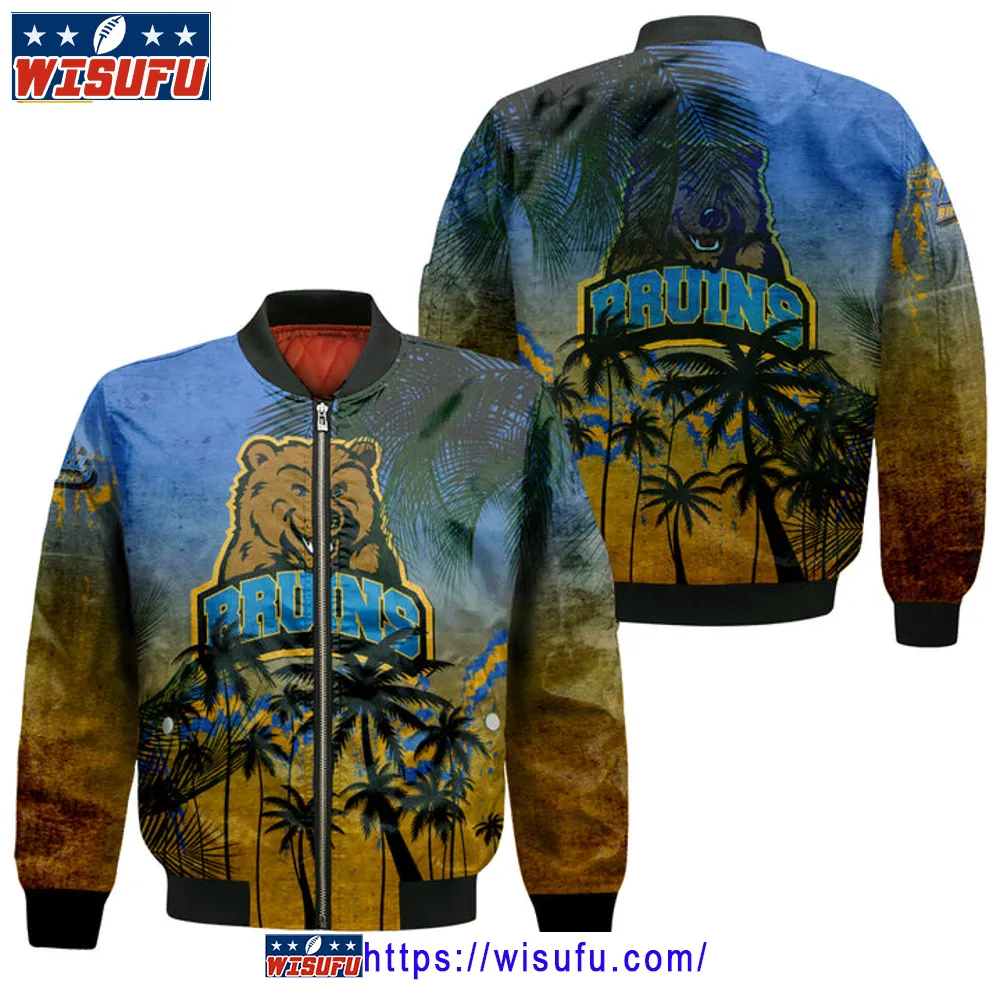 Ucla Bruins Coconut Tree Tropical Grunge Bomber Jacket