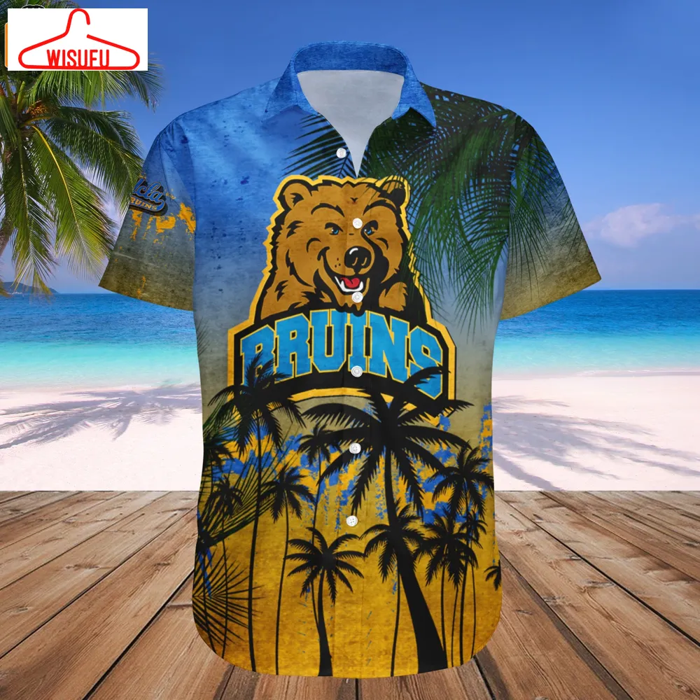 Ucla Bruins Coconut Tree Tropical Grunge Hawaiian Shirt, New Fashion Gifts