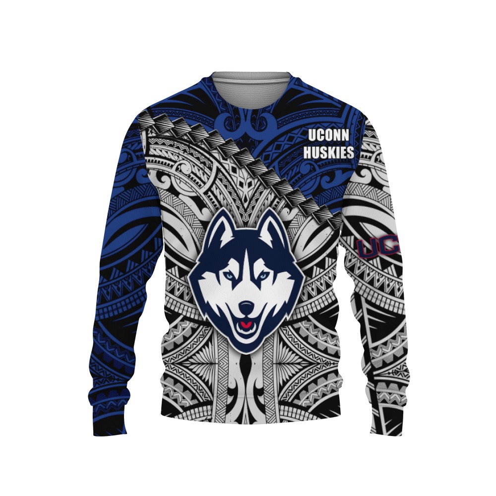 Uconn Huskies Clothing ' ' Polynesian Tattoo Pround In My Hearth Champions Basketball 2023-3D Sweatshirt