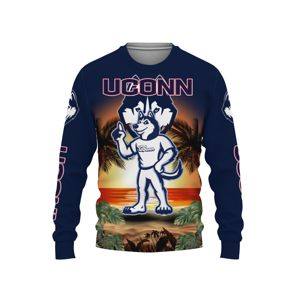 Uconn Huskies Clothing ' ' Sunset Champions Basketball 2023-3D Sweatshirt