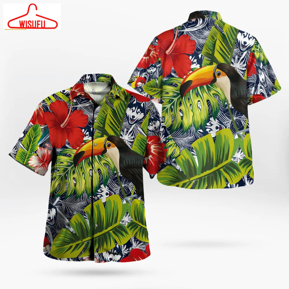 Uconn Huskies Parrot Pattern Tropical Garden Hawaii Shirt, New Fashion Gifts