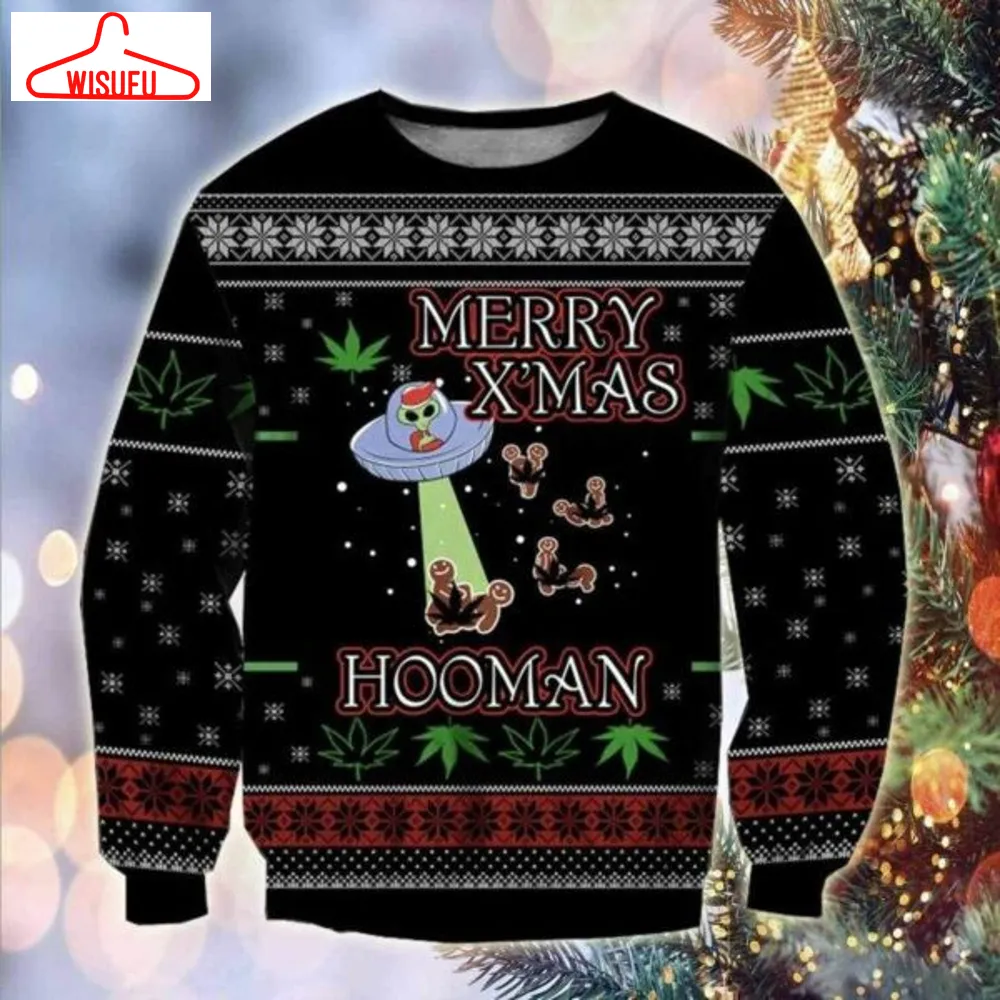 Ufo Merry Xmas Hooman Ugly Sweater, Ufo Merry Xmas Hooman Christmas Shirt