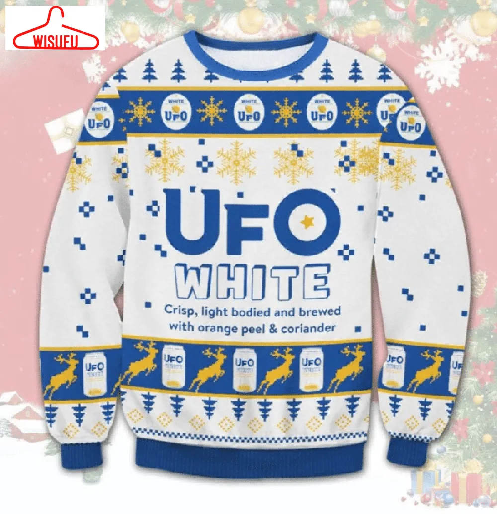 Ufo White Beer Ugly Sweater Gifts, Ufo White Beer Gift Fan Ugly Sweater